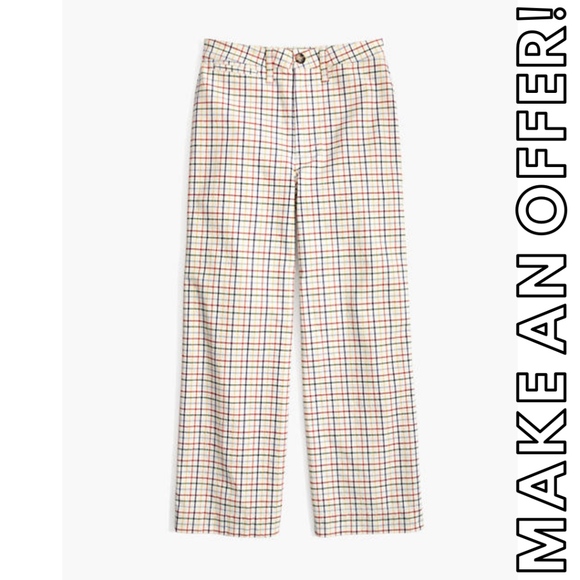 Madewell Pants - Madewell NWT plaid windowpane crop pants 31